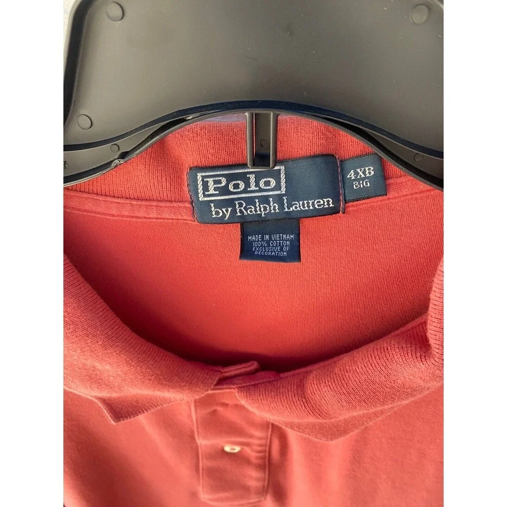 Polo Ralph Lauren Classic Fit Polo Shirt Big‎ & Tall Salmon Pink Cotton 4XL